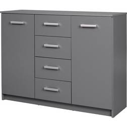 Inter Link Mobile Madia Buffet Elenzio Credenza Multiuso 119.2 x 40 x 92 cm Grigio Grafite Comò