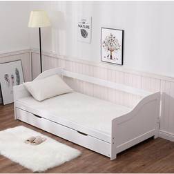 Home Source Wooden White Sofa 77.2cm 3 Seater