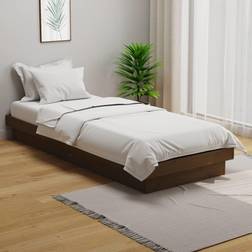 vidaXL 75x190 cm Small Single Massivt Træ Gyldenbrun Sengeramme
