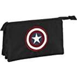 Safta Triple Captain America Teen Pencil Case Schwarz Mann