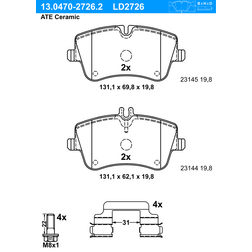 ATE Jarrupalat Mercedes-Benz 13.0470-2726.2