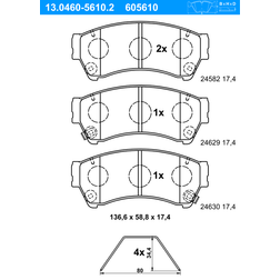ATE Bremsbelagsatz, Scheibenbremse Vorderachse 13.0460-5610.2