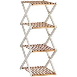 Gift Decor Shelves Brown White Foldable Wood 32 x 96 x 39 cm Book Shelf
