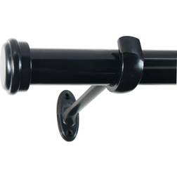 Decopolitan End Cap Curtain Rod Set 18 to 36-Inch Black Espresso