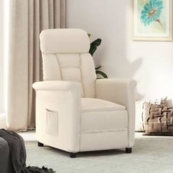 vidaXL Beige Tissu Microfibre Fauteuil