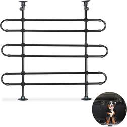 Relaxdays Dog Guard For Cars, To Clamp, Universal Safety Barrier, Adjustable Height & Width, Black