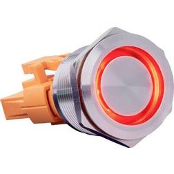 Joy-it BUTTON22C-L-RD Button 250 V AC 15 A 1 x On/Off latch Red Ø x H 22.20 mm x 34.50 mm IP67, IK10 1 pcs