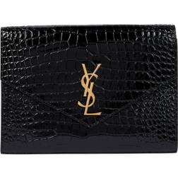 Saint Laurent Cassandre Embossed Leather Clutch