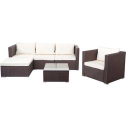 MCW Poly-Rattan-Garnitur Busto, Gartengarnitur Lounge-Set