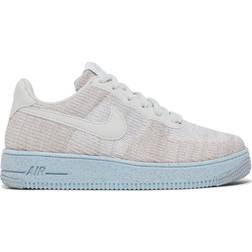 NIKE Air Force 1 Crater Flyknit GS - White/Chambray Blue/Volt/Black