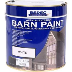 Bedec Barn Paint Semi-Gloss White, Black
