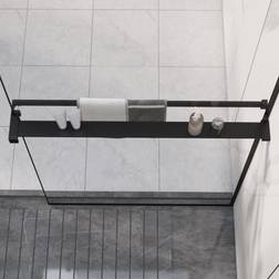 vidaXL Brusehylde Til Brusevæg 80 cm Aluminium Sort