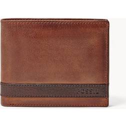 Fossil mens Quinn Travel Accessory Bi Fold Wallet, Braun, 1.91 W 8.89