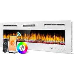 Kesser Elektrokamin Wandkamin Elektrischer Kamin mit Heizung 9 Farbmodi LED flammeneffekt, 900/1800 W Kaminofen Wand und einbaukamin Wandmontage Heizung App-Funktion Fernbedienung Touchscreen