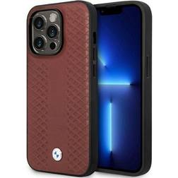 BMW Etui BMHCP14L22RFGR iPhone 14 Pro 6,1" burgundowy/burgundy Leather Diamond Pattern, Smartphone Hülle