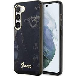 Guess GUHCS23MHTMRSK S23 S916 black/black hardcase Golden Marble Collection, Smartphone Hülle