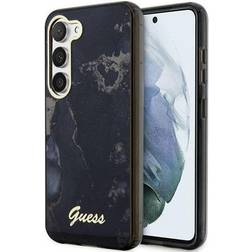 Guess GUHCS23SHTMRSK S23 S911 black/black hardcase Golden Marble Collection, Smartphone Hülle