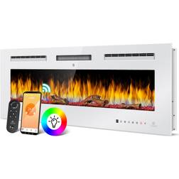 Kesser Elektrokamin Wandkamin Elektrischer Kamin mit Heizung 9 Farbmodi LED flammeneffekt, 900/1800 W Kaminofen Wand und einbaukamin Wandmontage Heizung App-Funktion Fernbedienung Touchscreen