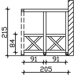 SKAN HOLZ HOLZ Seitenwand Andreaskreuz Wandanbau 205 (Gebäudefläche )