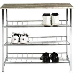 HAKU Möbel 10 Pair Medium Wood Shoe Rack