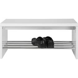 XXXlutz Banc De Rangement Chaussure Décor Brillant Blanc Range-chaussures