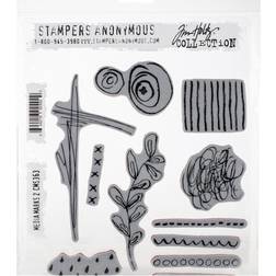 Tim Holtz Cling Stamps 7''X8.5'' Media Marks #2