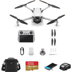 DJI Mini 3 Drone with RC Remote Controller Bundle with 128GB MicroSD Card Shoulder Bag Anti-Collision Light Landing Pad