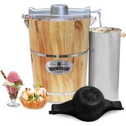 Maxi-Matic Elite Gourmet 6Qt. Old Fashioned Pine Bucket Electric/Manual Ice Cream Maker