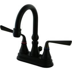 Kingston Brass KS2615ZL 4 in Centerset Bathroom Faucet Silver