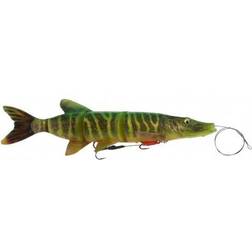 Savage Gear Leurre Souple 4D Line Thru Pike 37cm Slow Sinking Coloris Fire Tiger, Long. 37cm, Poids 355g