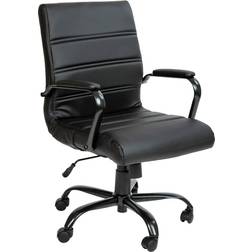 Flash Furniture Mid-Back Black Leather Soft Executive Swivel Office Chair Silla de oficina