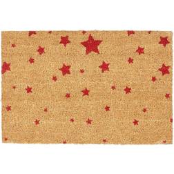 Relaxdays Doormat Star Pattern Red cm