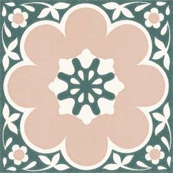 FloorPops Pack Of 10 Pink Daphne Peel & Stick Tiles