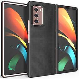 Black Grid Protector Case Slim Hard Shell Cover for Samsung Galaxy Z Fold 2 5G