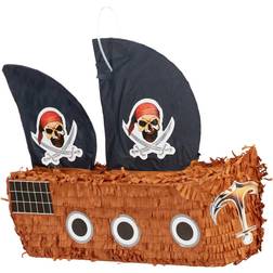 Relaxdays Pinata Piratskepp För Barn Färgglad