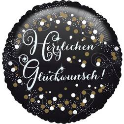 Horror-Shop Herzlichen Glückwunsch Glamour Folienballon als Geschenkartikel