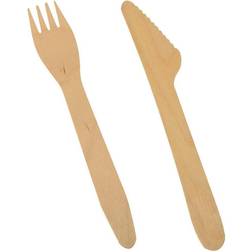 Papstar Couverts, bois "pure" 16,5 cm (Couteaux, fourchettes) (Carton)