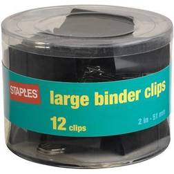 Staples Large Metal Binder Clips Black 1' Capacity 831610