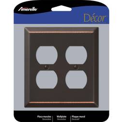 Amerelle 163DDDB Century Wallplate, 2 Duplex, Steel, Aged Bronze, 1-Pack