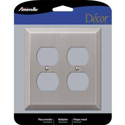 Amerelle 163DDBN 2 Duplex Brushed Nickel Stamped Steel Wall Plate