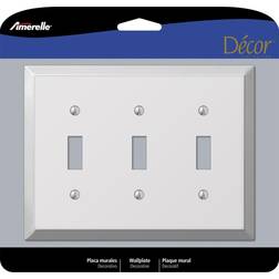 AMERELLE Metallic 3 Gang Toggle Steel Wall Plate Polished Chrome