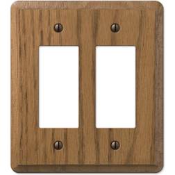 AMERELLE Contemporary 2 Gang Rocker Wood Wall Plate Medium Oak