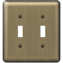 Amertac Brass 2-Gang Toggle Wall Plate 1-Pack Brushed Brass