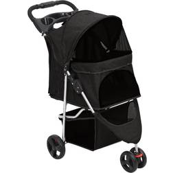 vidaXL Folding Dog Stroller Black Oxford Fabric Black