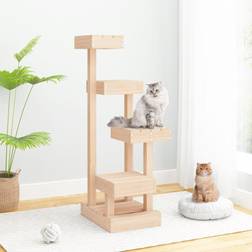 vidaXL Árbol Para Gatos Madera Maciza De Pino 45.5x49x103 cm - Marrón