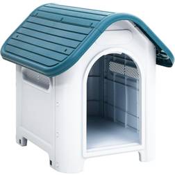 vidaXL Niche Pour Chien Bleu 59x75x66 cm Polypropylène Cage Chenil Cabane