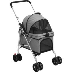 vidaXL foldbar hundeklapvogn 76x50x100 oxfordstof grå