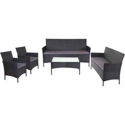 MCW 3-2-1-1 Poly-Rattan Garten-Garnitur Lounge-Set