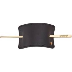 Pierre Balmain Hair Couture Hair Barrette Black Leather Hårpynt