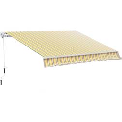 OutSunny 12' Manual Retractable Awning Sunshade